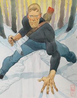 Logan a3 dans la neige avec couteau couleur 2